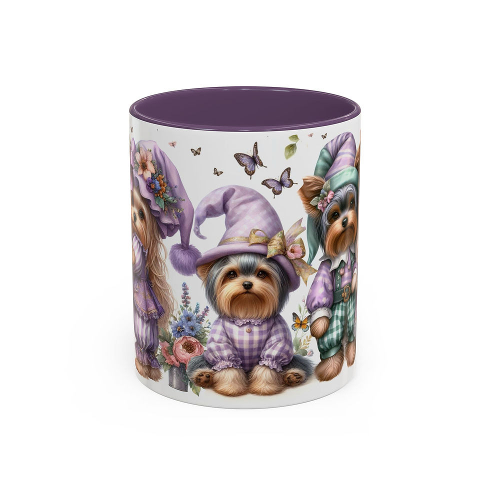 Thumbnail: Yorkie "Spring Elves" - Accent Coffee Mug 11 oz