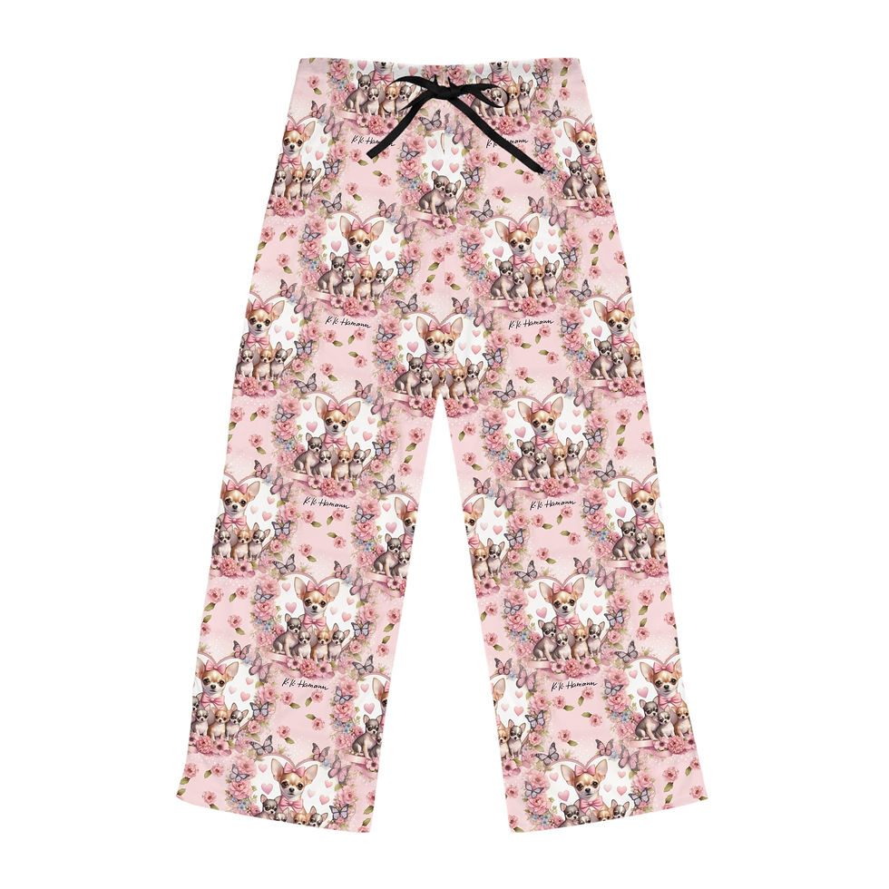 Chihuahua (Smooth Coat) Women's Pajama Pants "Pink Mamas"