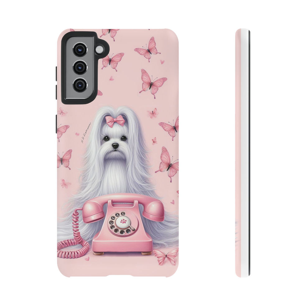 Thumbnail: Samsung Maltese  Pink Phone Tough Cases