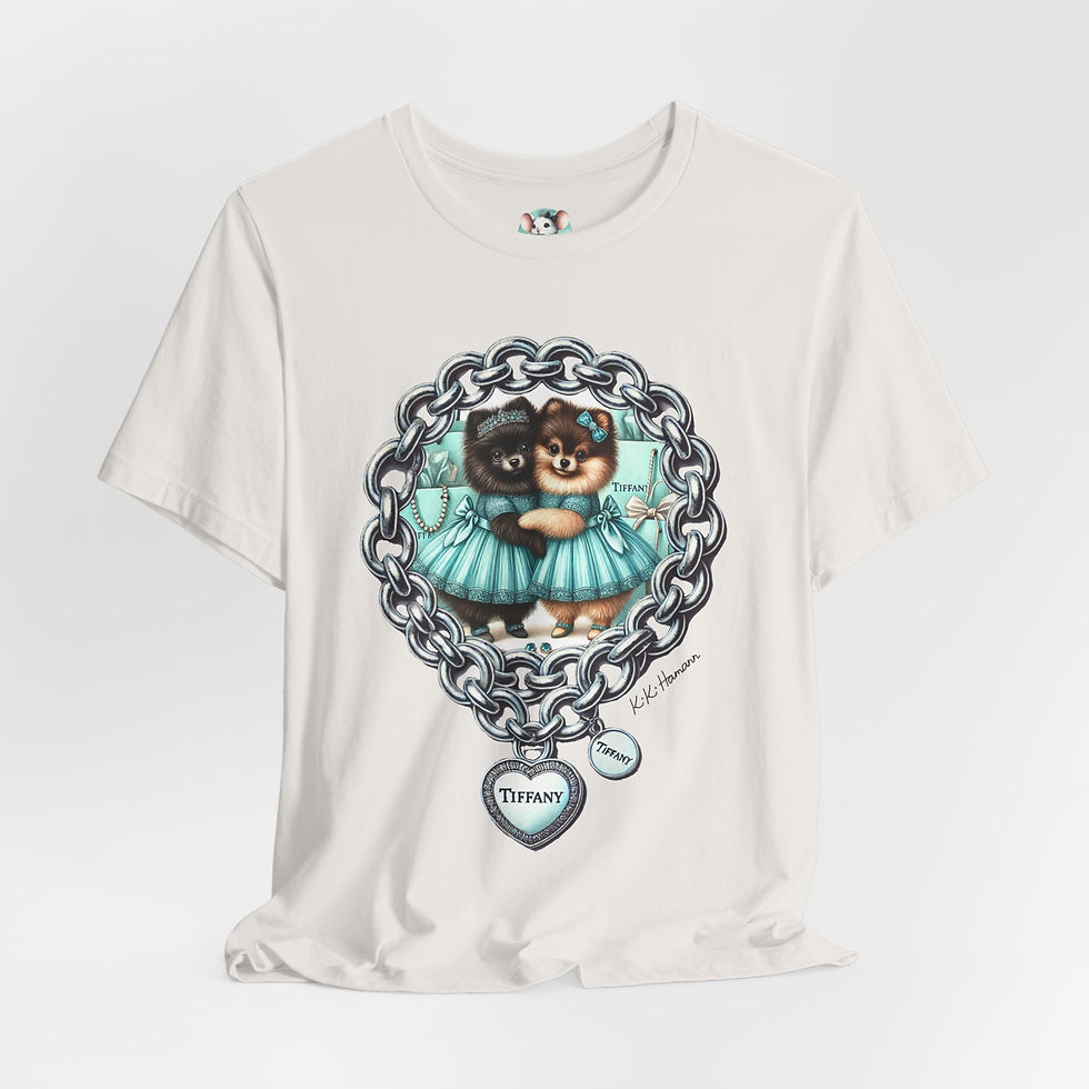 Thumbnail: Pomeranian (Choc Tan / Black) "Tiffany"  Tshirt (Boyfriend Cut)