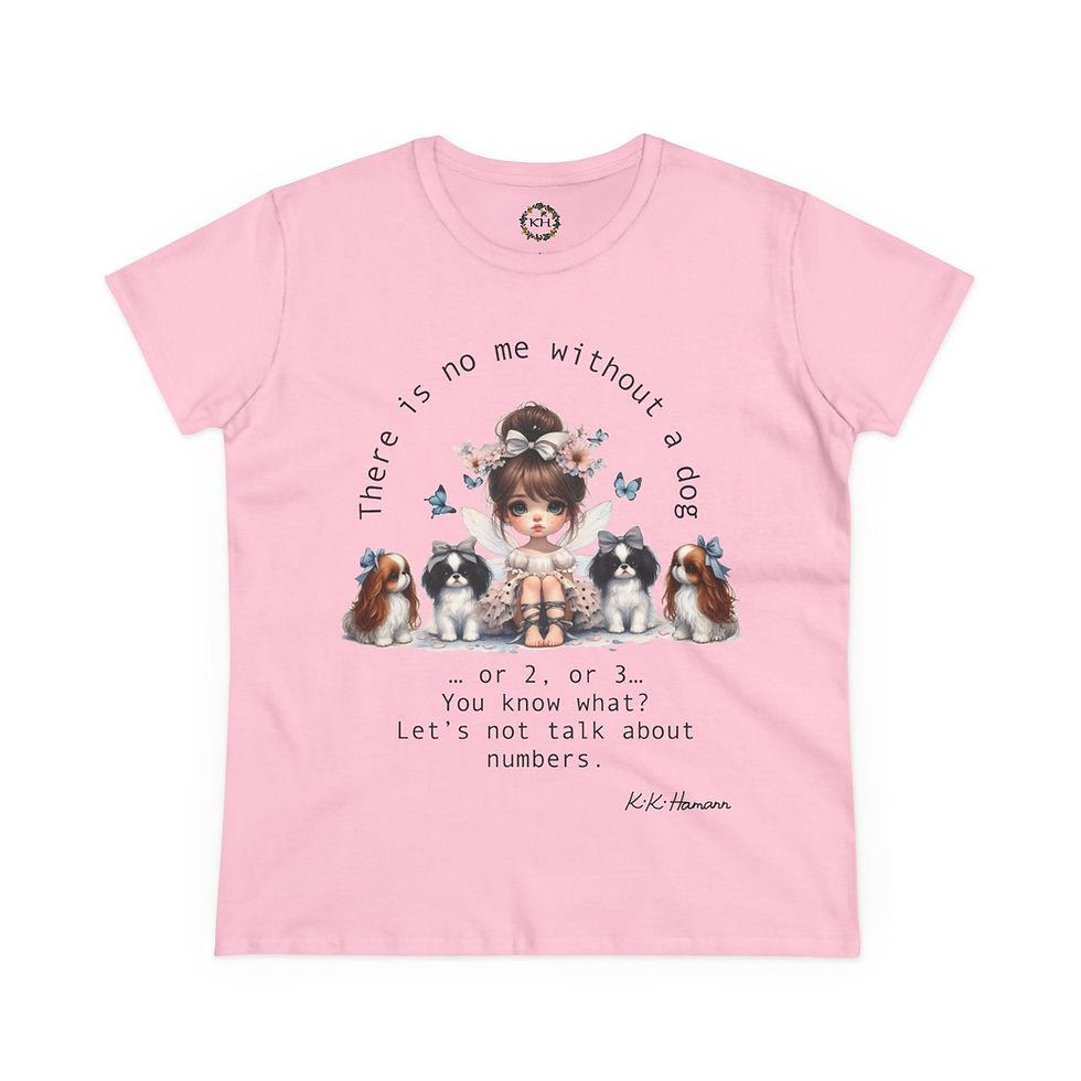 Thumbnail: Japanese Chin "Who's Counting"  - Women's Midweight Cotton Tee
