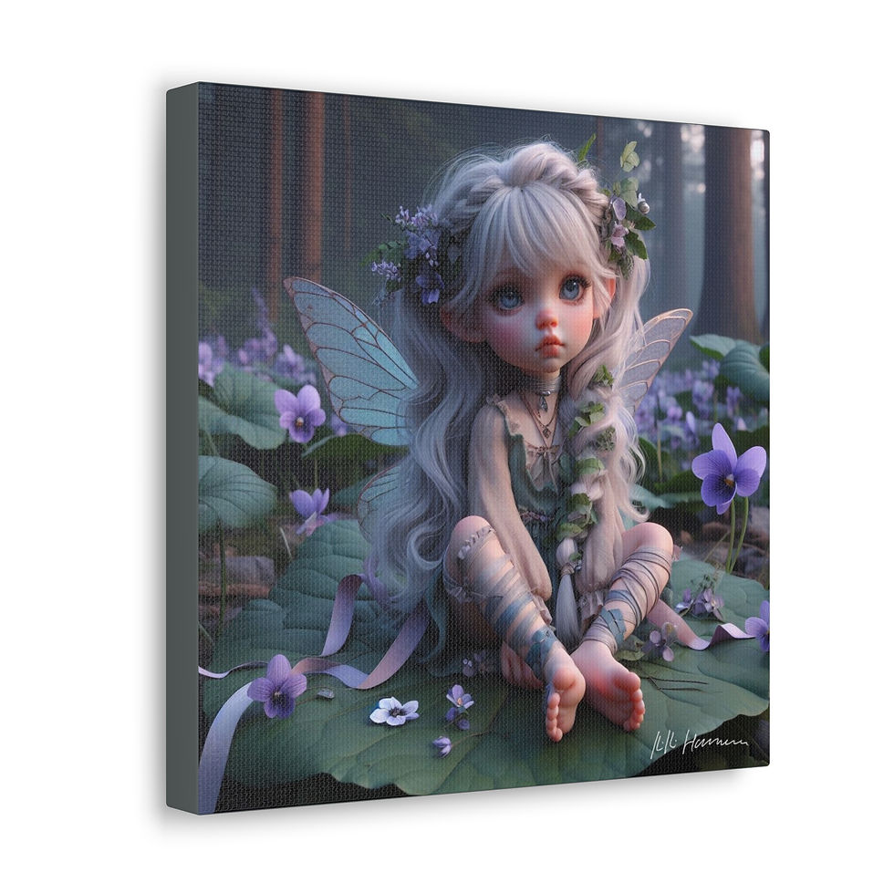 Thumbnail: Violet 3 - Canvas Print - Gallery Style -  Flower Fairies