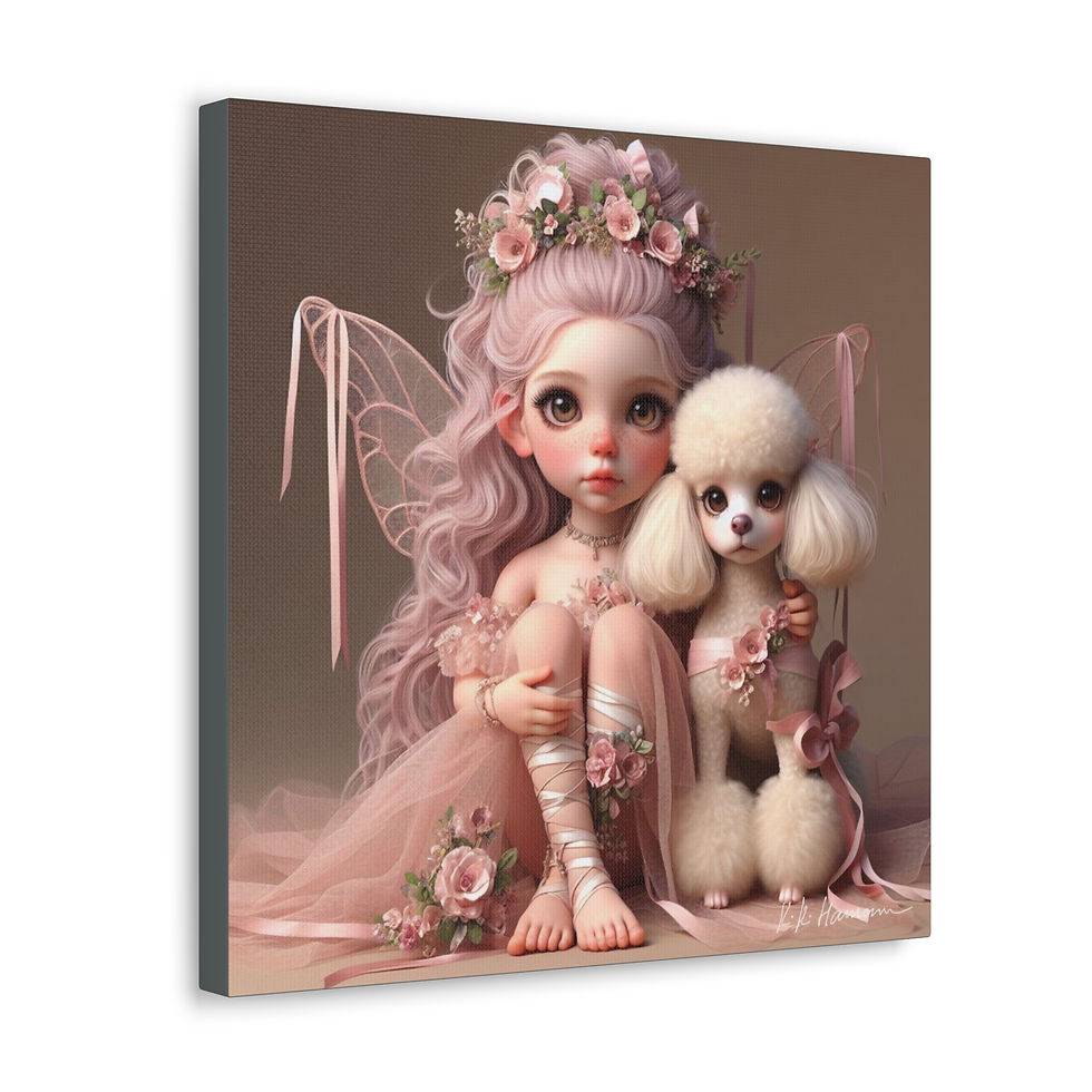 Thumbnail: Poodle 2 - Canvas Print - Gallery Style -  Fairy Tails