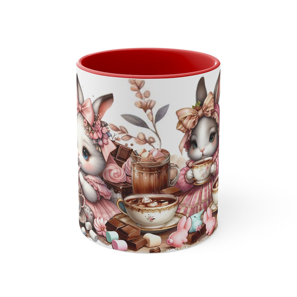 Thumbnail: Bunnies and  "Hot Cocoa"  Art Mug