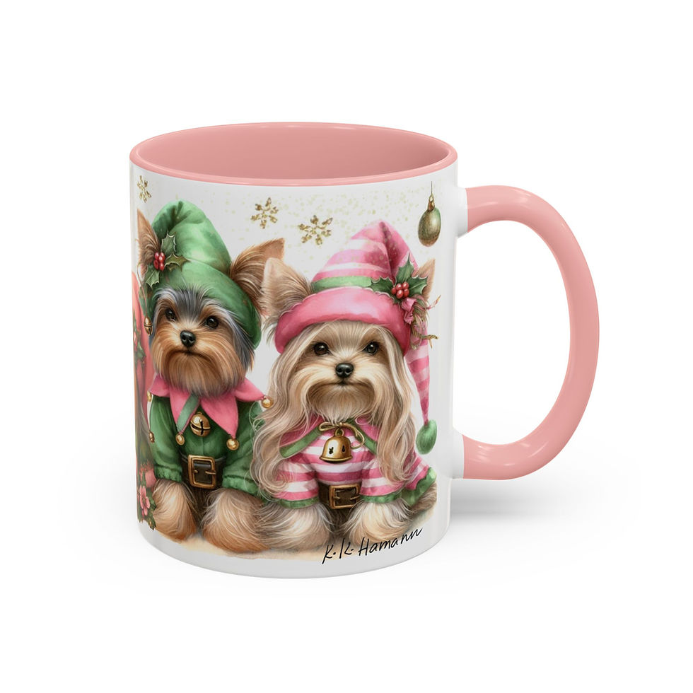 Thumbnail: Yorkie  "Elves" - Accent Coffee Mug 11 oz