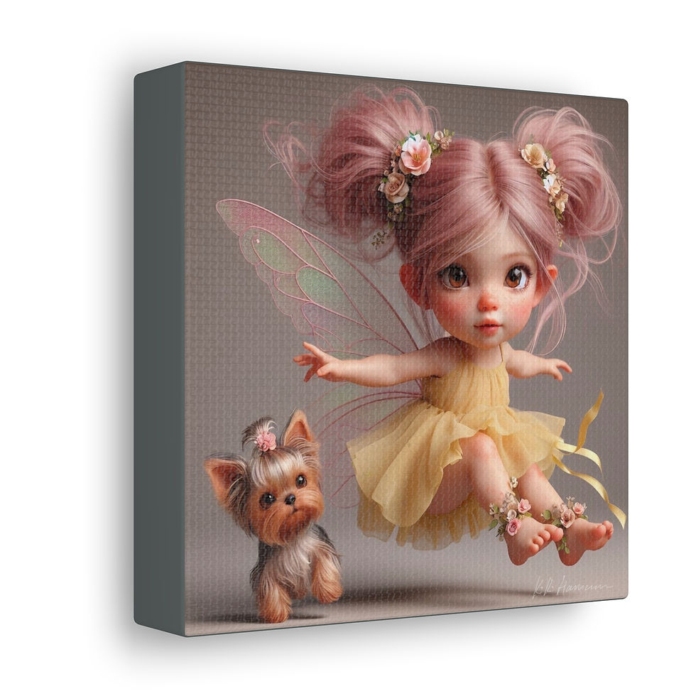 Thumbnail: Yorkie 17 - Canvas Print - Gallery Style -  Fairy Tails