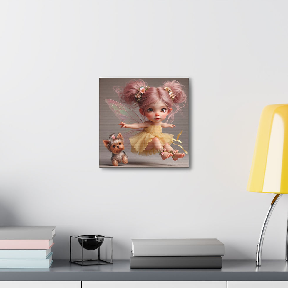 Thumbnail: Yorkie 17 - Canvas Print - Gallery Style -  Fairy Tails