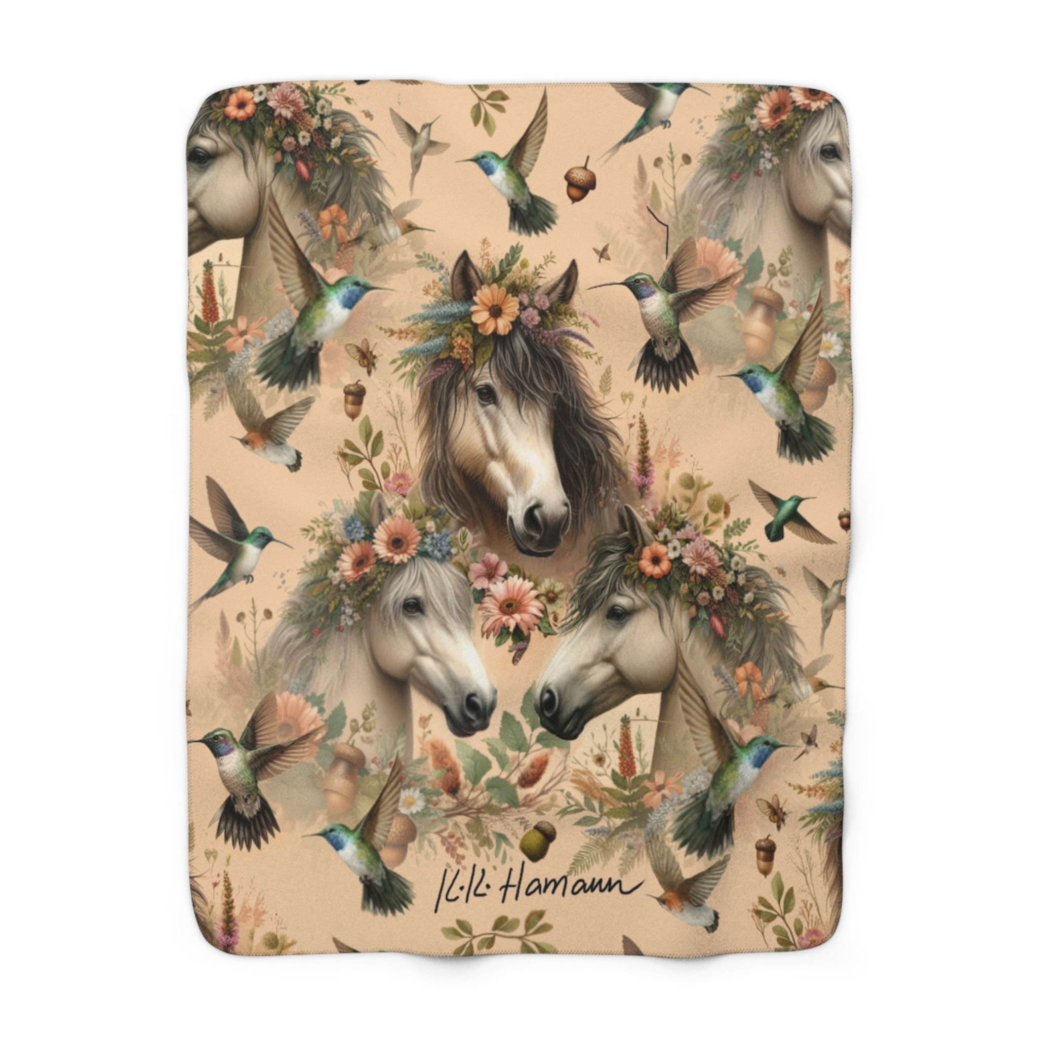 Wild Mustangs - "Wildlife"  -Sherpa Fleece Blanket - Super Soft, throw