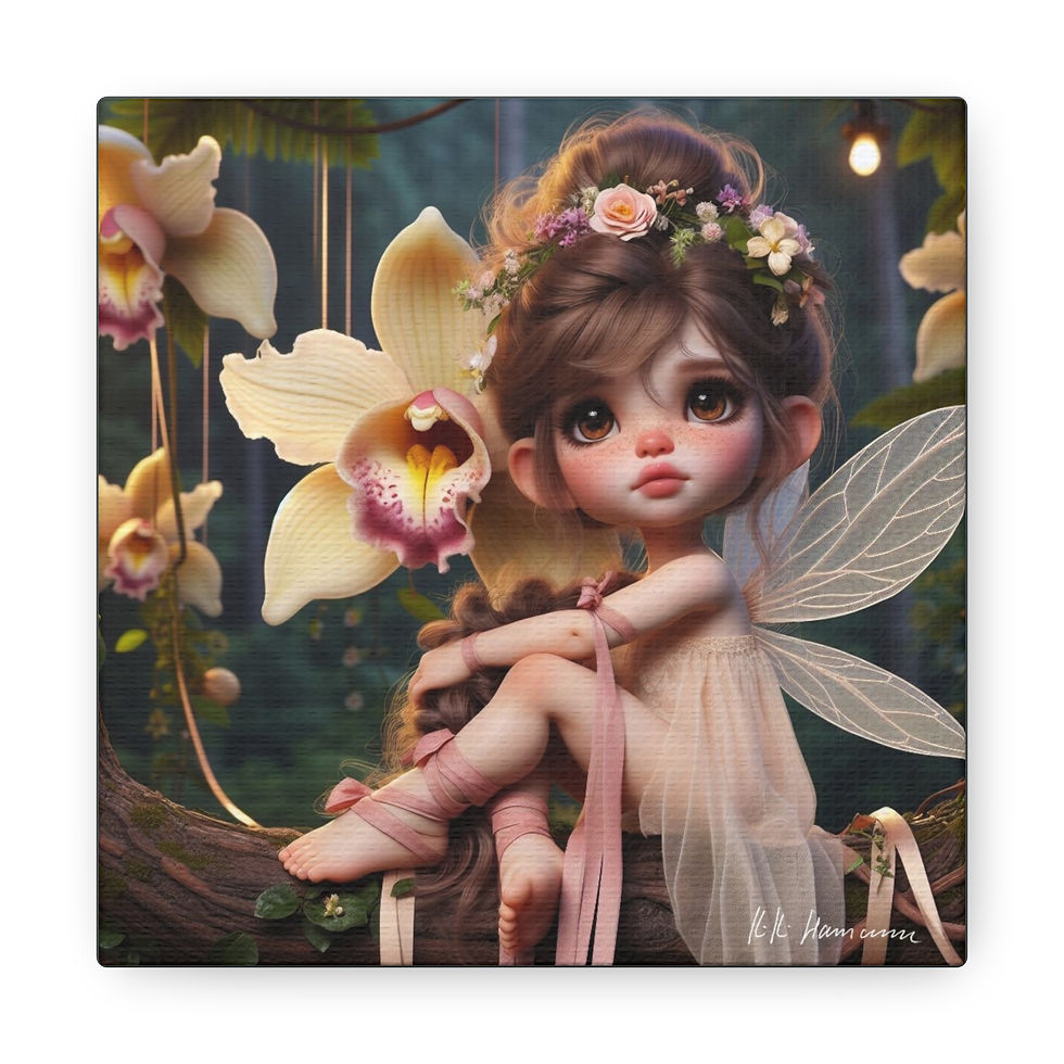 Thumbnail: Orchid 5 - Canvas Print - Gallery Style -  Flower Fairies