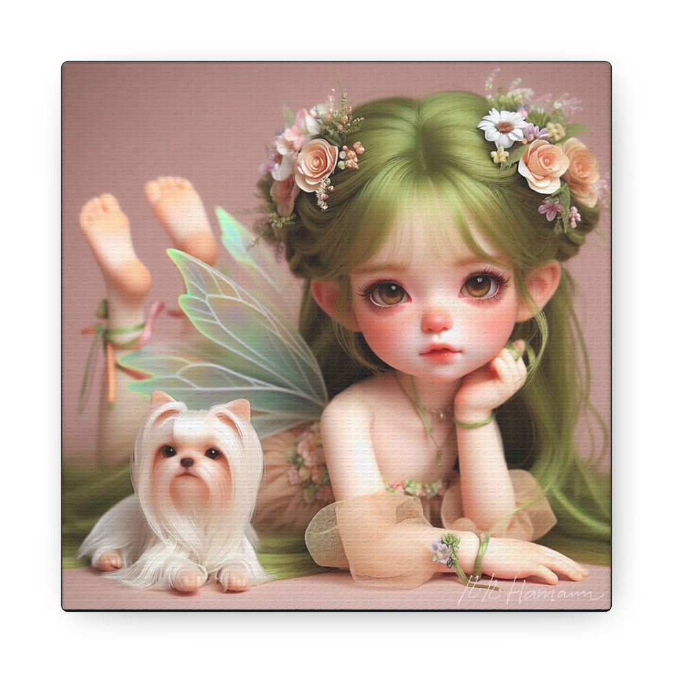 Thumbnail: Golddust Yorkie 1 - Canvas Print - Gallery Style -  Fairy Tails