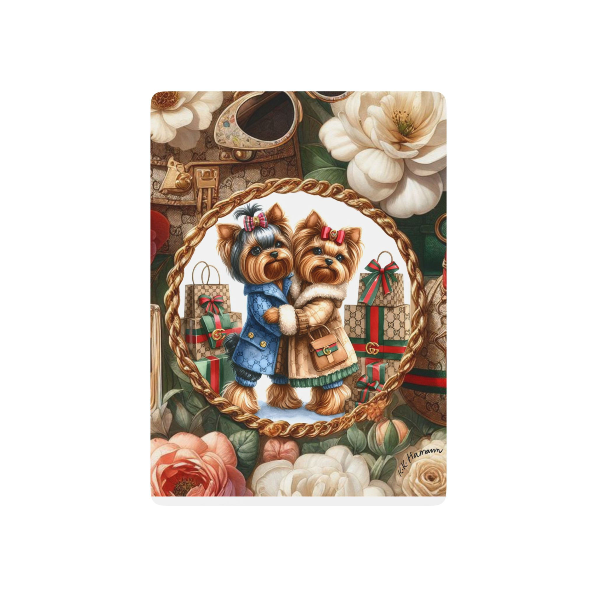 Stylish Poker Playing Cards with Adorable Pet Design