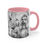 Thumbnail: Maltese French Style  "Black  Toile de Jouy "  Art Mug