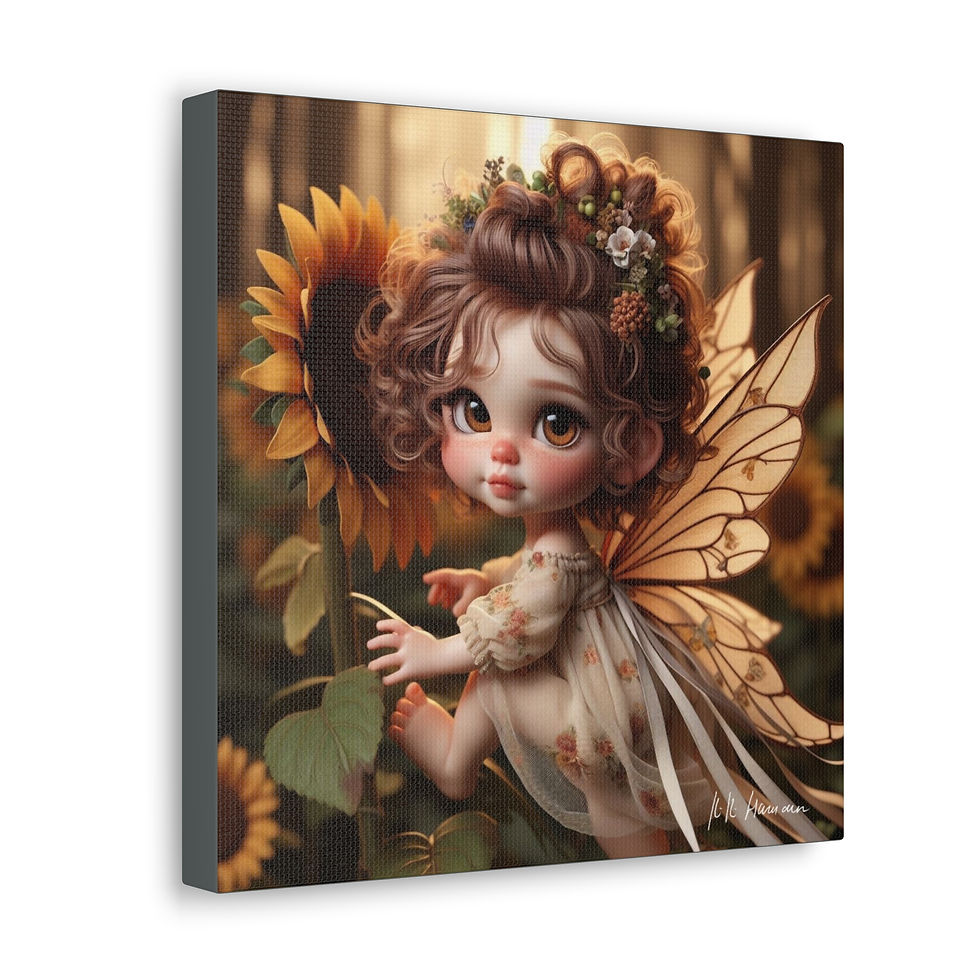 Thumbnail: Sunflower 5  - Canvas Print - Gallery Style -  Flower Fairies
