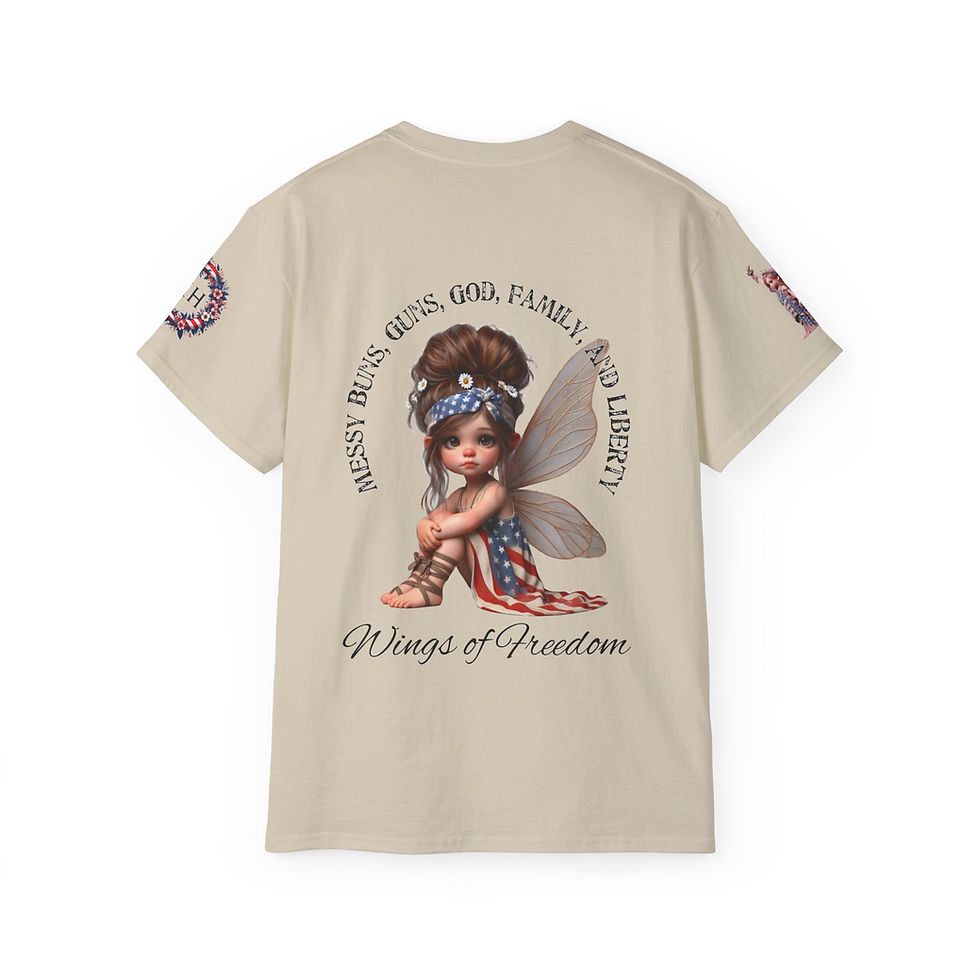 Thumbnail: "Messy Buns"  Ultra Cotton Tee - graphics on sleeves