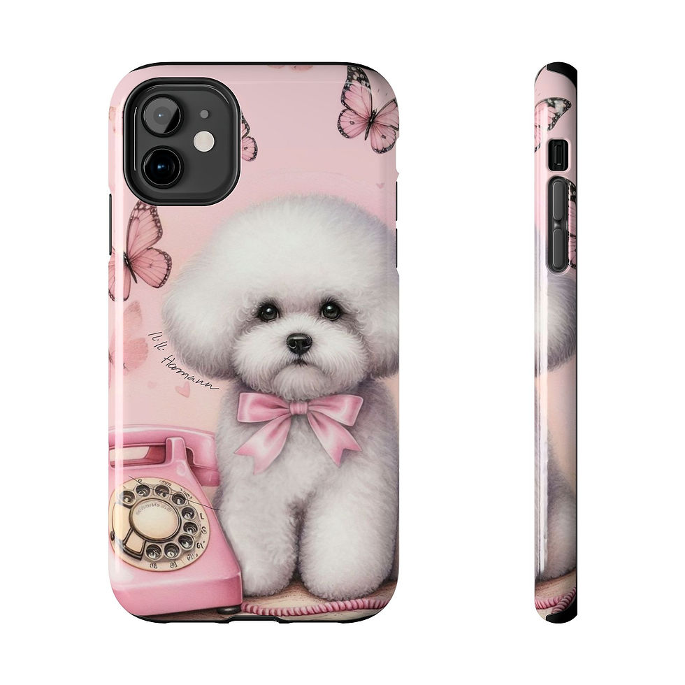 Iphone Bichon Frise  Pink Retro Phone - Tough  Cases