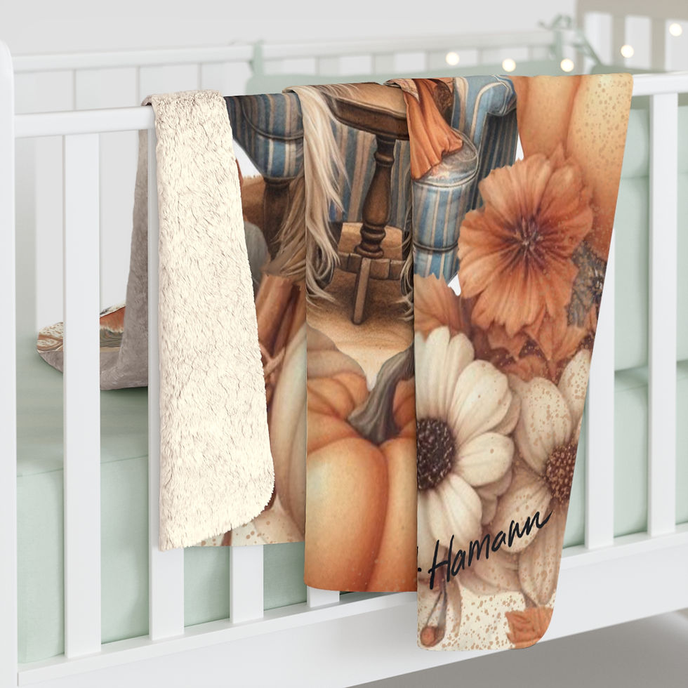 Thumbnail: Afghans - "Pumpkins"  -Sherpa Blanket - Super Soft