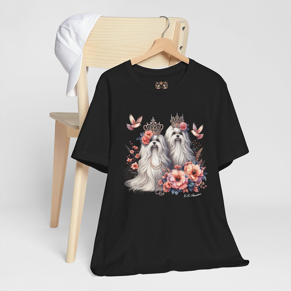 Thumbnail: Malteses, The Little Black Shirt, Royals -"Boyfriend Tshirt  Style"