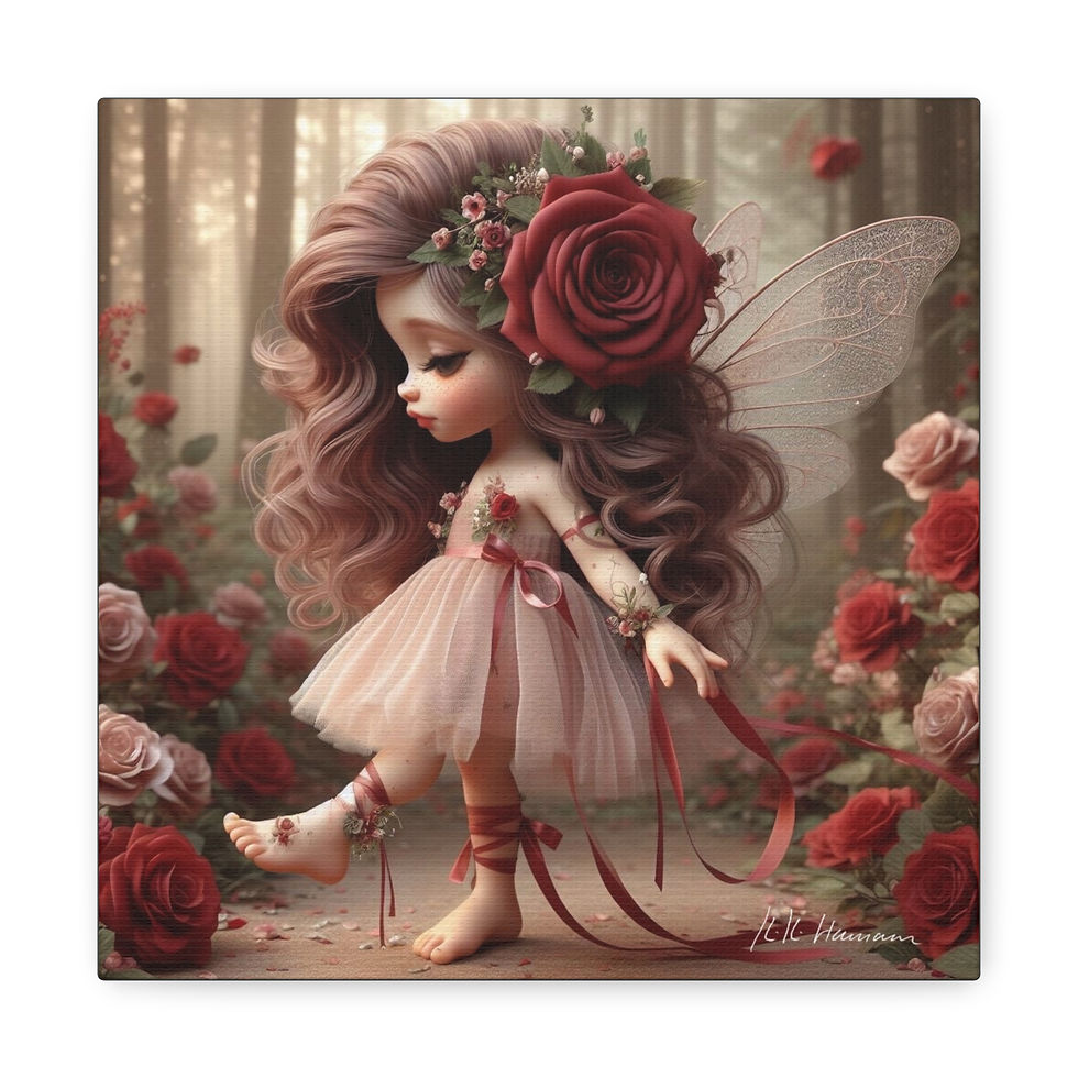 Rose Red 2  - Canvas Print - Gallery Style -  Flower Fairies