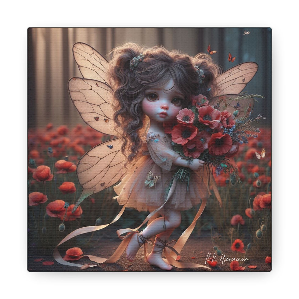 Thumbnail: Poppy 2 - Canvas Print - Gallery Style -  Flower Fairies
