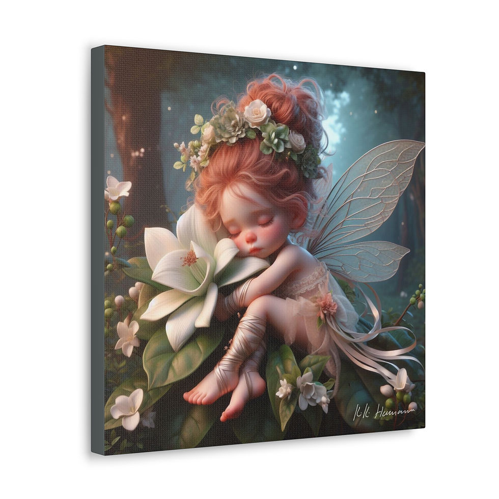 Thumbnail: Gardenia 1 - Canvas Print - Gallery Style -  Flower Fairies