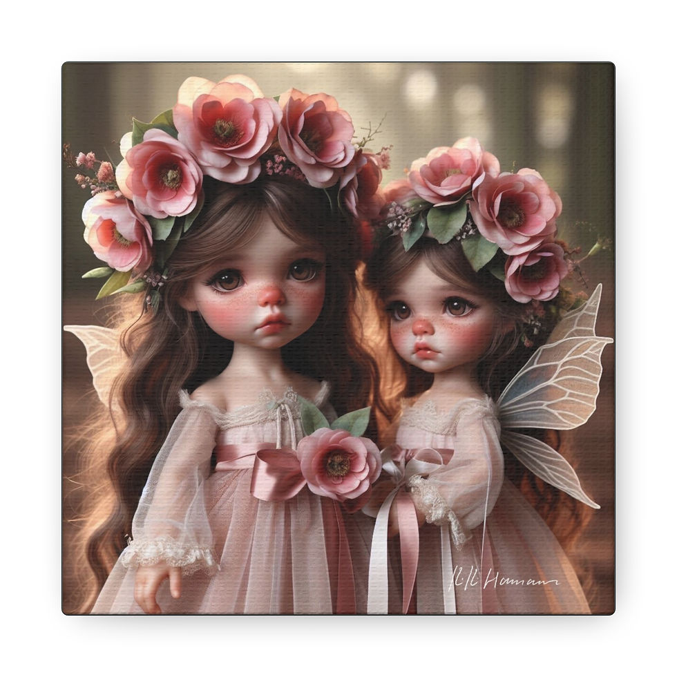 Thumbnail: Camelia 1 - Canvas Print - Gallery Style -  Flower Fairies