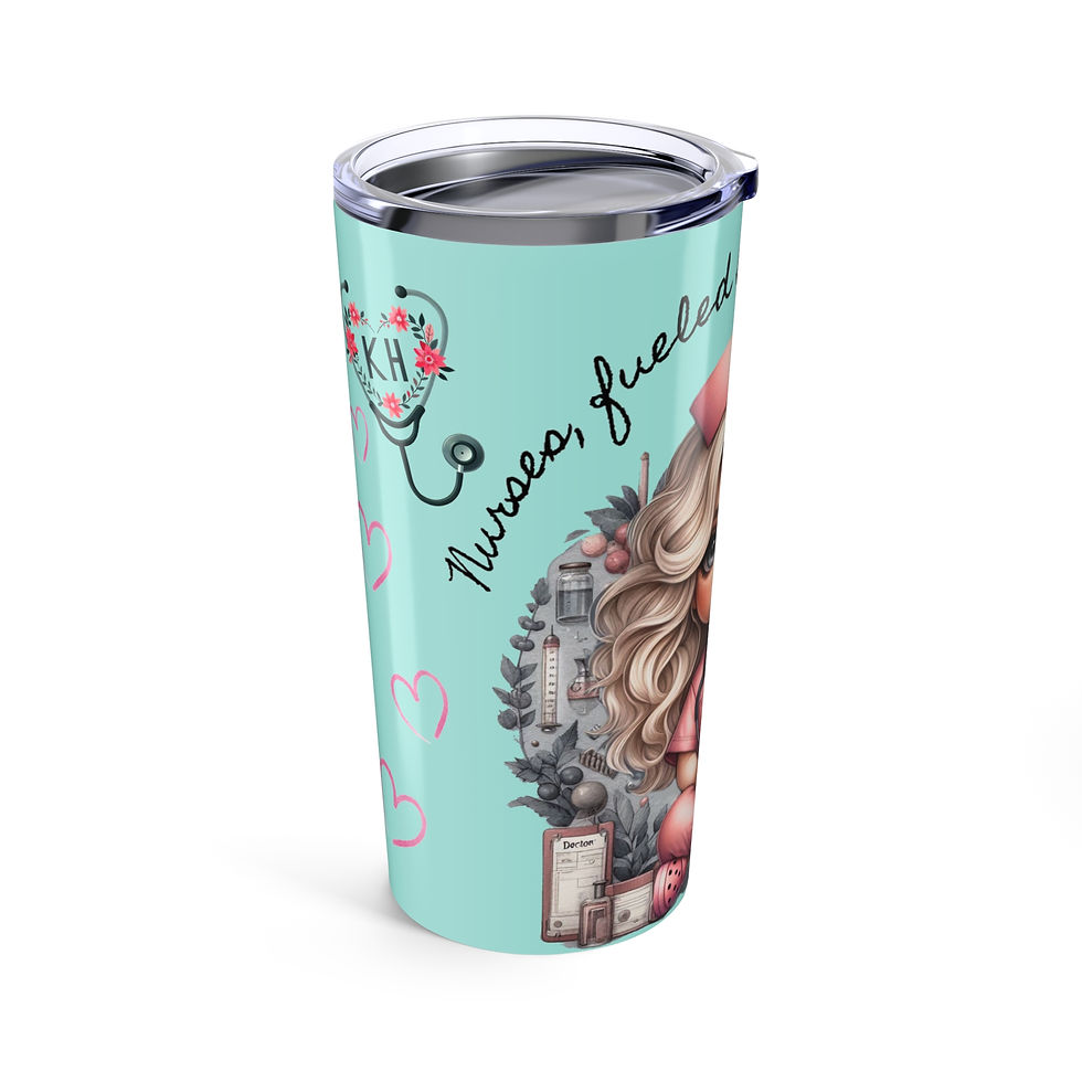 Thumbnail: Nurse Farah Turquoise  "Moved by Coffee and Love" - Tumbler 20oz