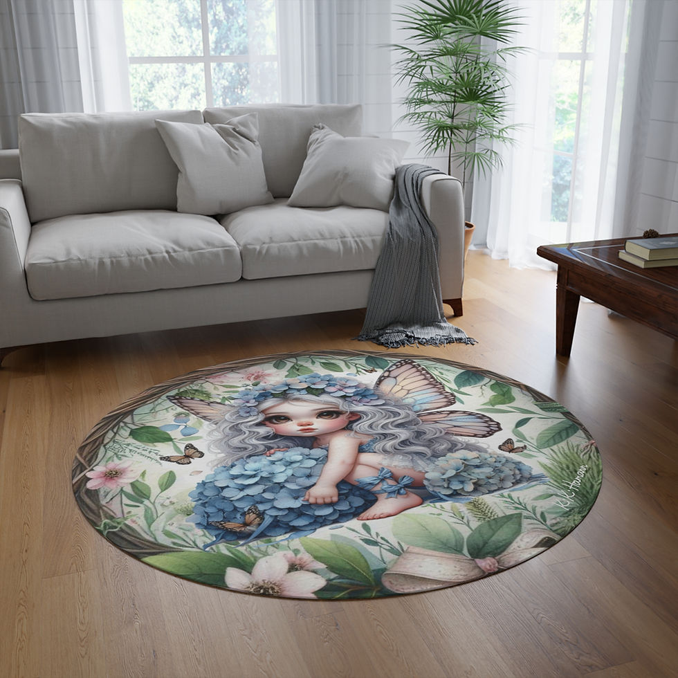 Hydrangea Fairy Round Area Rug | Kiki Baby