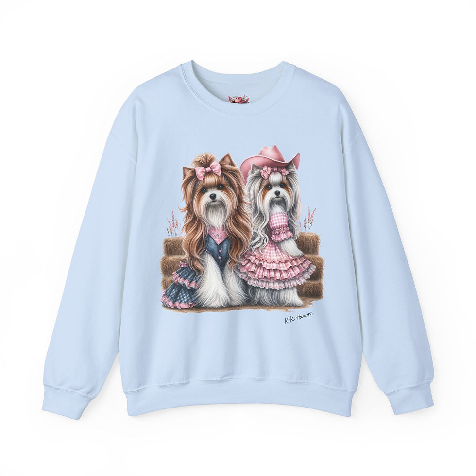 Thumbnail: Biewer / Parti Yorkie Rodeo Girls -Heavy Blend Sweatshirt
