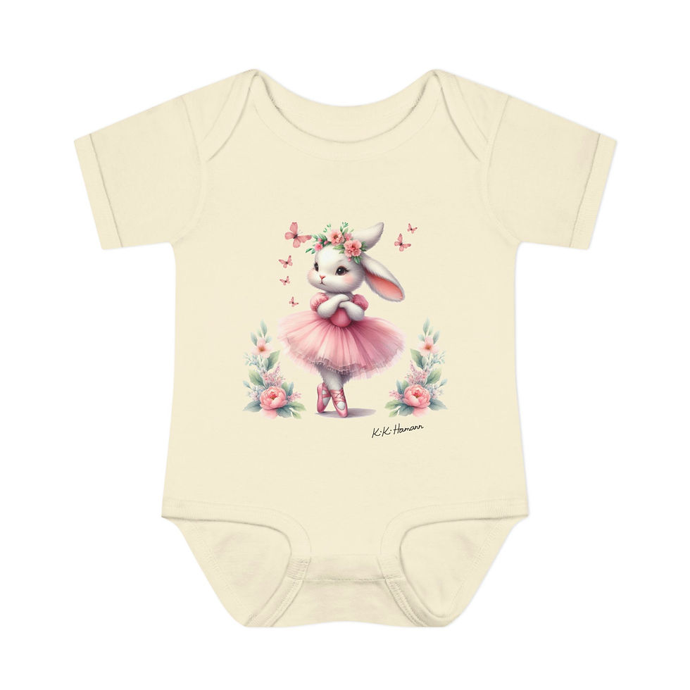 Thumbnail: Grace the Ballerina Bunny Little Dreamer Baby Bodysuit | Kiki Baby