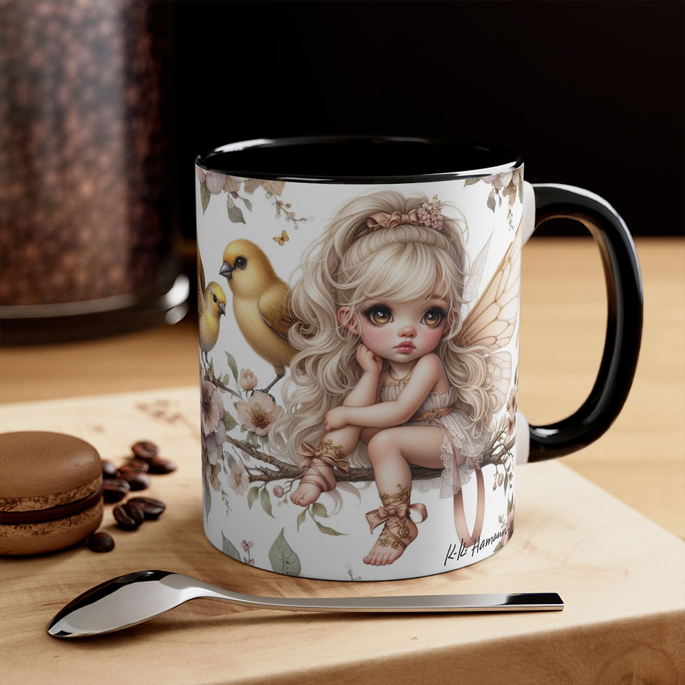 Thumbnail: Goldfinch Fairy   "Birdies and Fairies "  Art Mug 