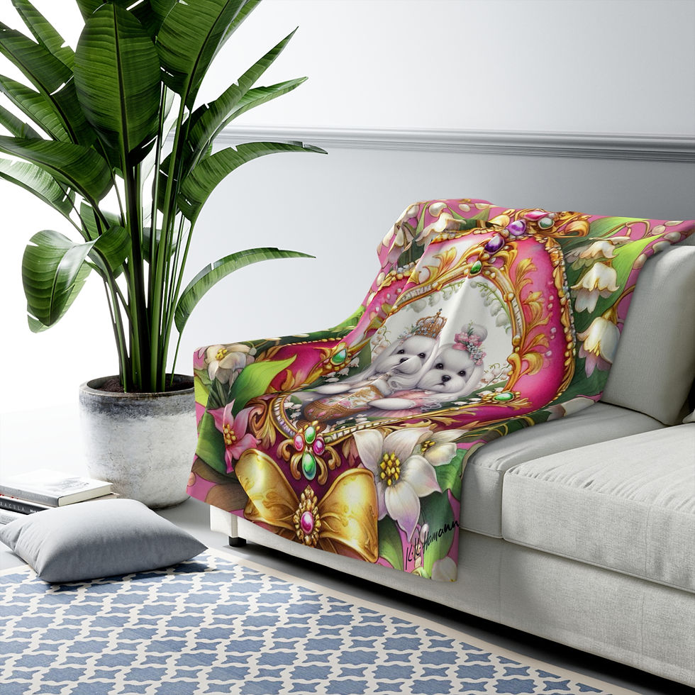 Thumbnail: Maltese " Lily"  -Sherpa Blanket 