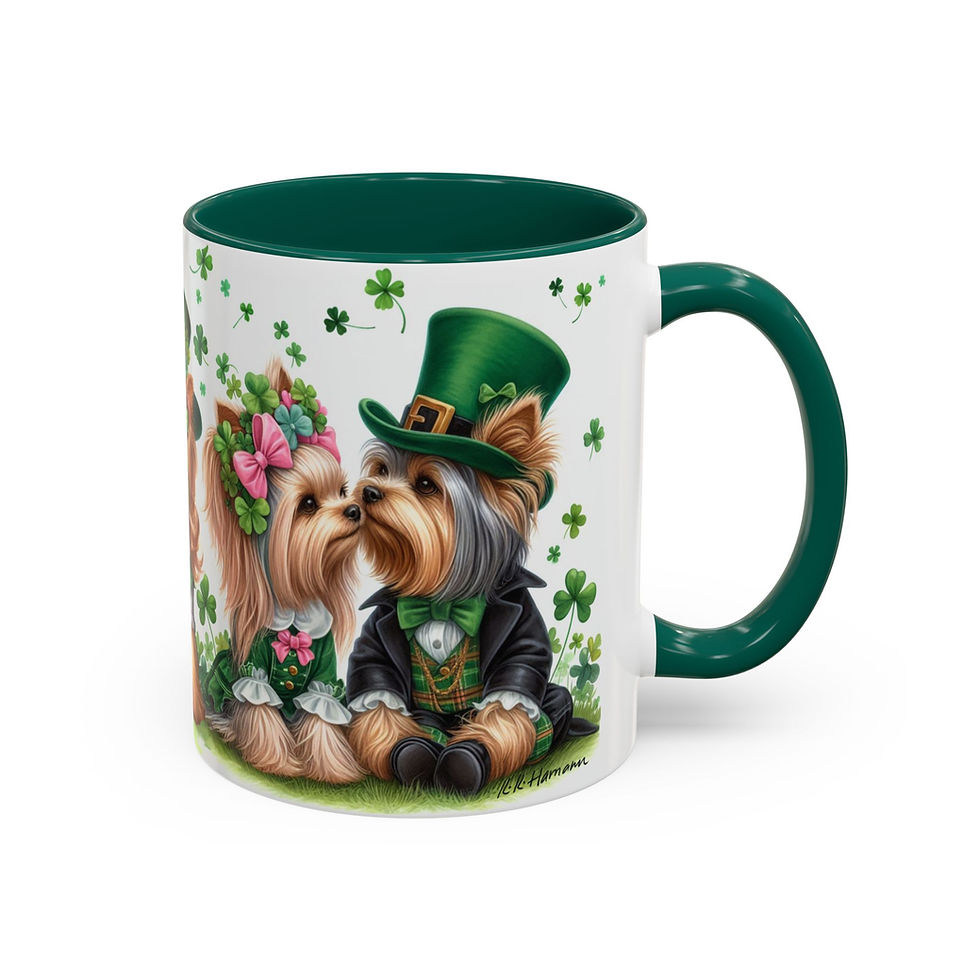 Thumbnail: Yorkie  "Kiss Me I'm Irish"  Colorful Mugs, 11oz