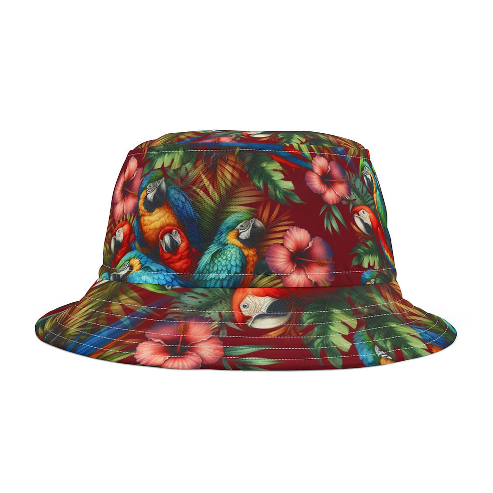 Thumbnail: Parrots and Palms  "Tropical Life" - Bucket Hat 