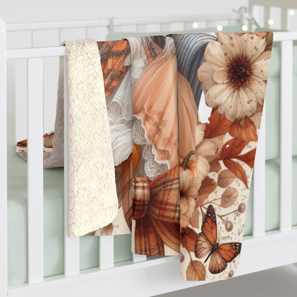 Thumbnail: Borzoi - "Pumpkins"  -Sherpa Blanket - Super Soft