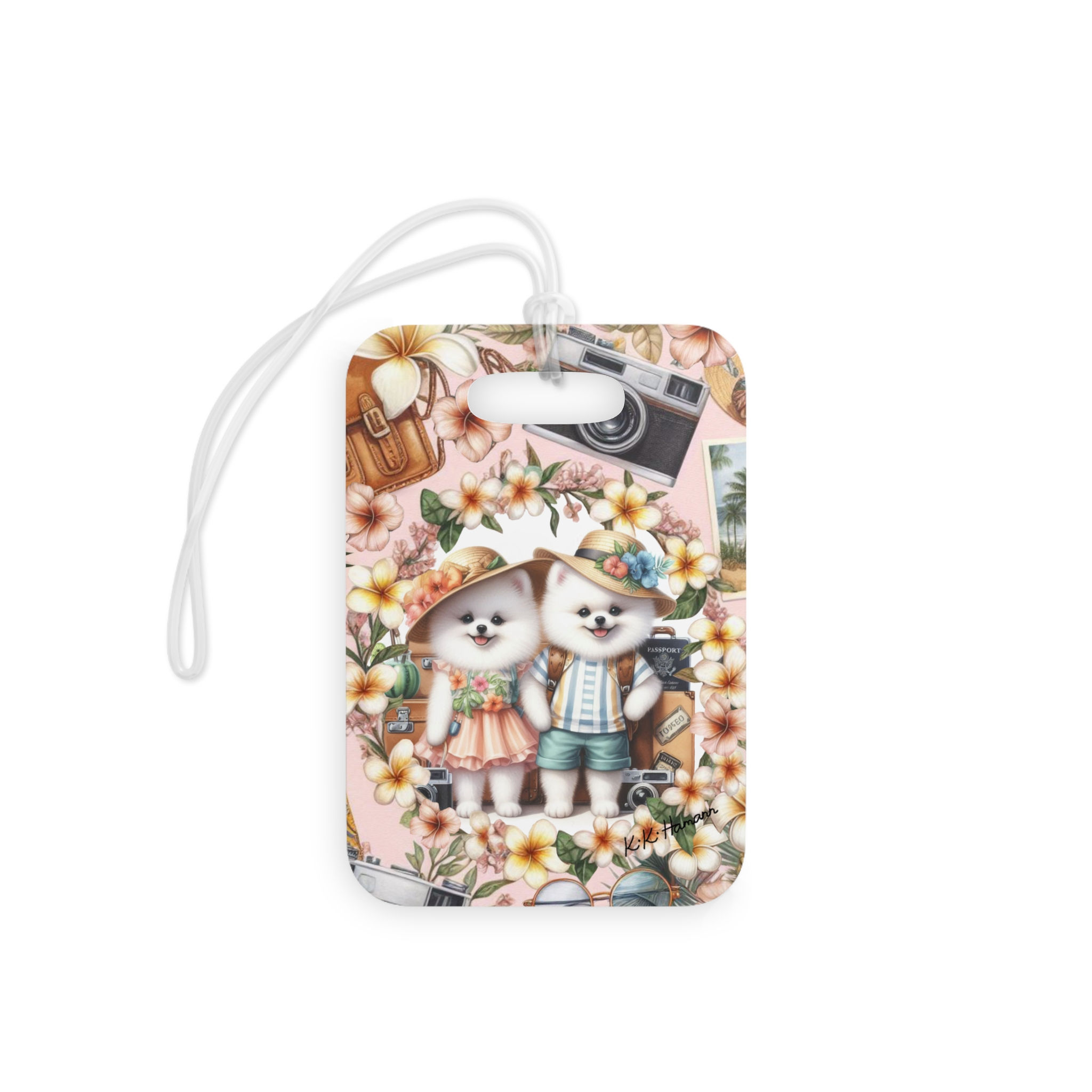 Pomeranian (White) "Tourists" Luggage Tags - Travel Accessories for Dog Lovers