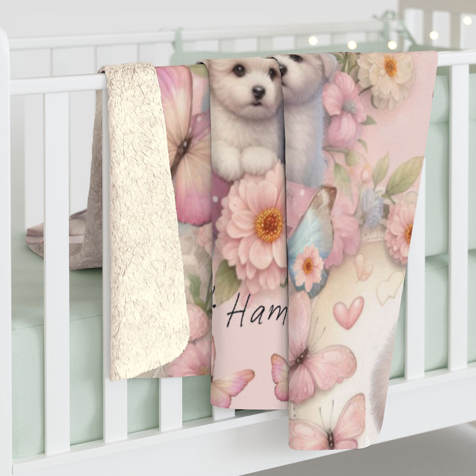 Thumbnail: Bichon Frise Mama -Sherpa Fleece Blanket - Super Soft, throw