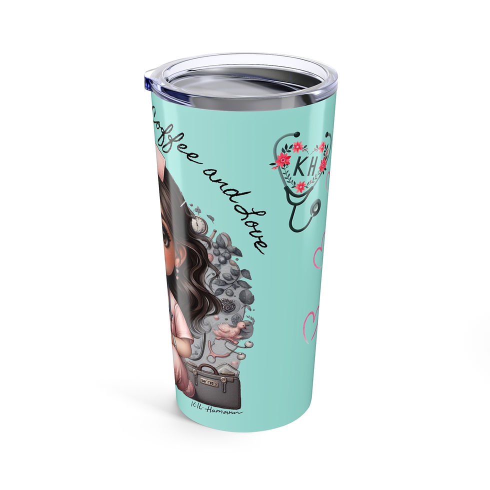 Thumbnail:  Nurse Jill Turquoise "Moved by Coffee and Love" - Tumbler 20oz