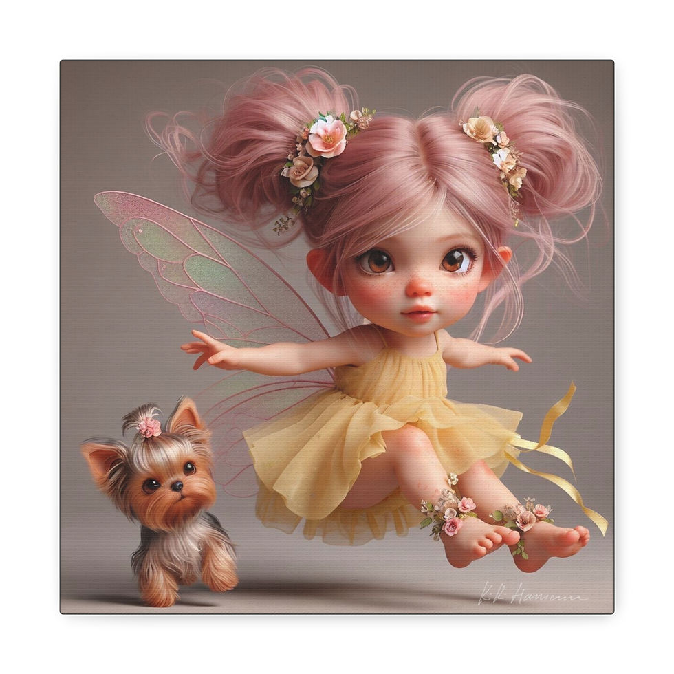 Thumbnail: Yorkie 17 - Canvas Print - Gallery Style -  Fairy Tails