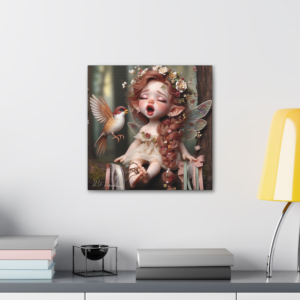 Thumbnail: Song Sparrow 1 - Canvas Print - Gallery Style -  Birdie Fairies