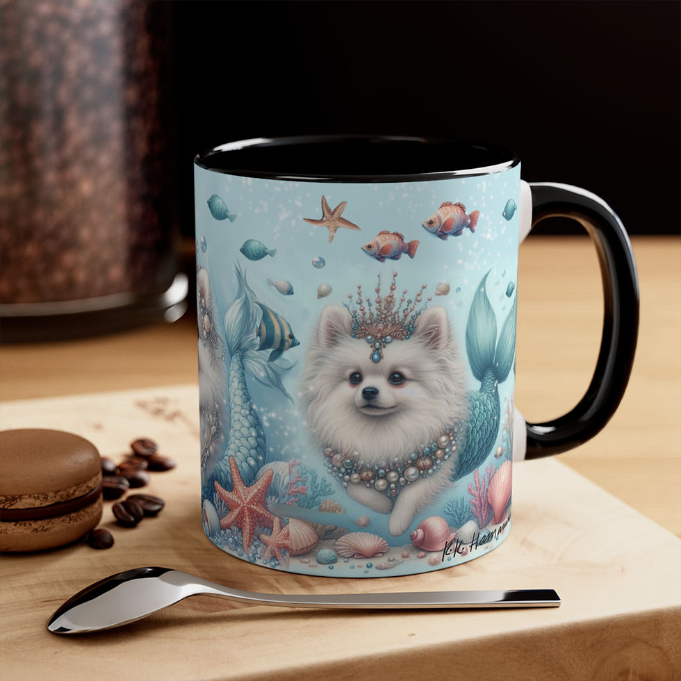 Thumbnail: Pomeranian  Mermaids -  Art Mug