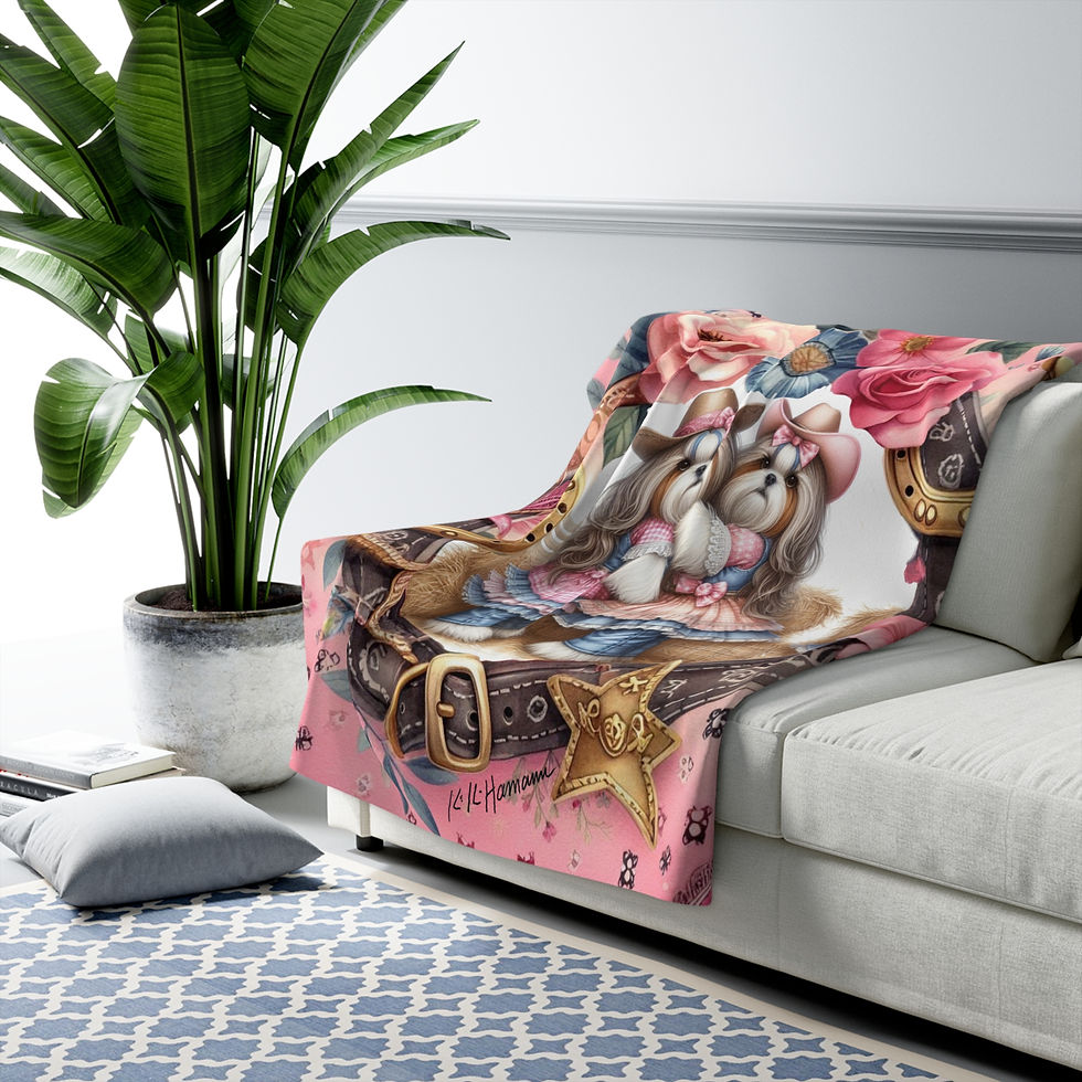 Thumbnail: ShihTzu "Rodeo"  -Sherpa Blanket 