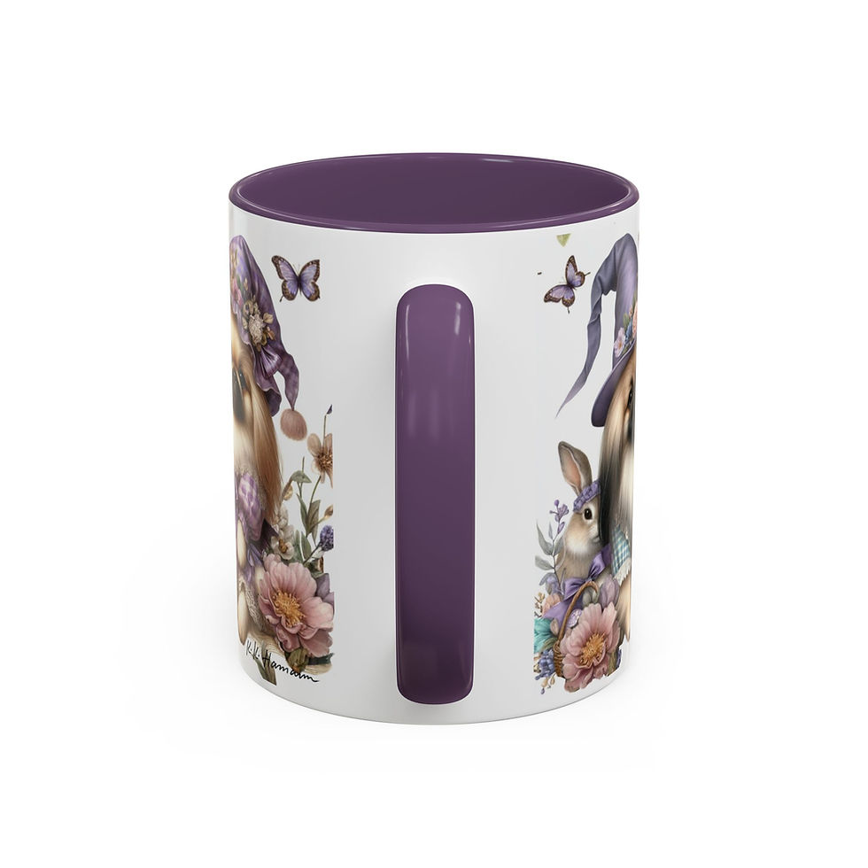 Thumbnail: Pekingese "Spring Elves" - Accent Coffee Mug 11 oz