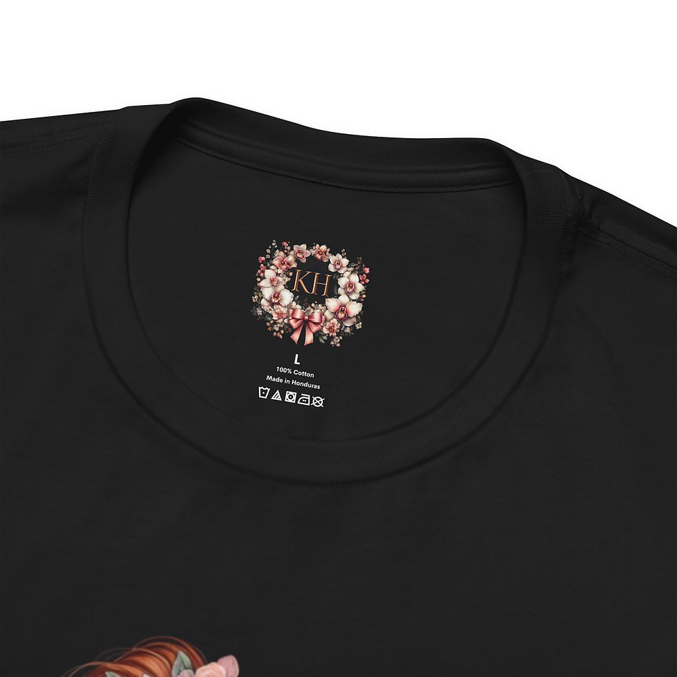 Thumbnail: Japanese Chin and Orchid Fairy, Little Black Shirt, -"Boyfriend Tshirt  Style"