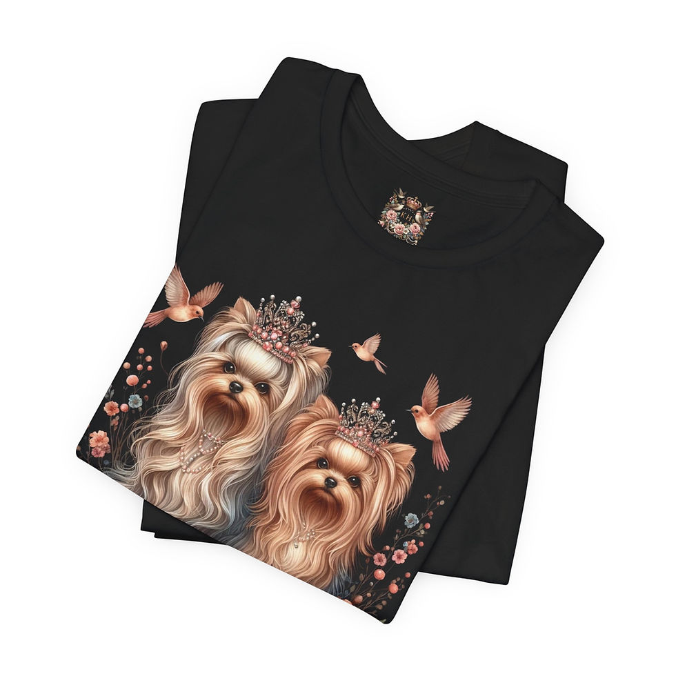 Thumbnail: Yorkies, The Little Black Shirt, Royals -"Boyfriend Tshirt  Style"