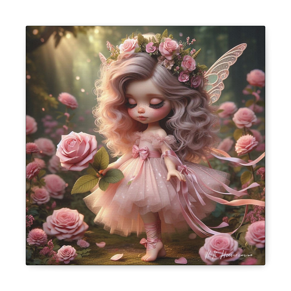Thumbnail: Rose Pink 2  - Canvas Print - Gallery Style -  Flower Fairies