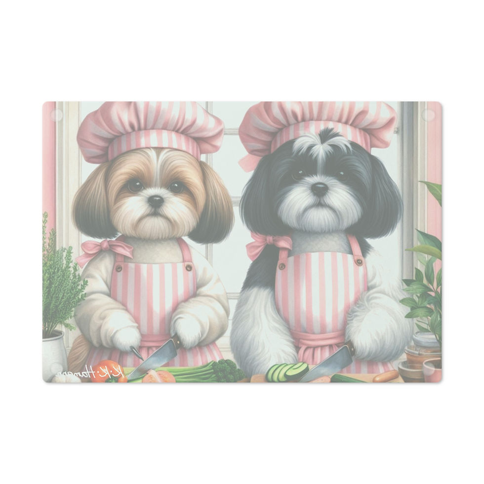Thumbnail: ShihTzus  Cutting Board (glass) - Eat your Veggies