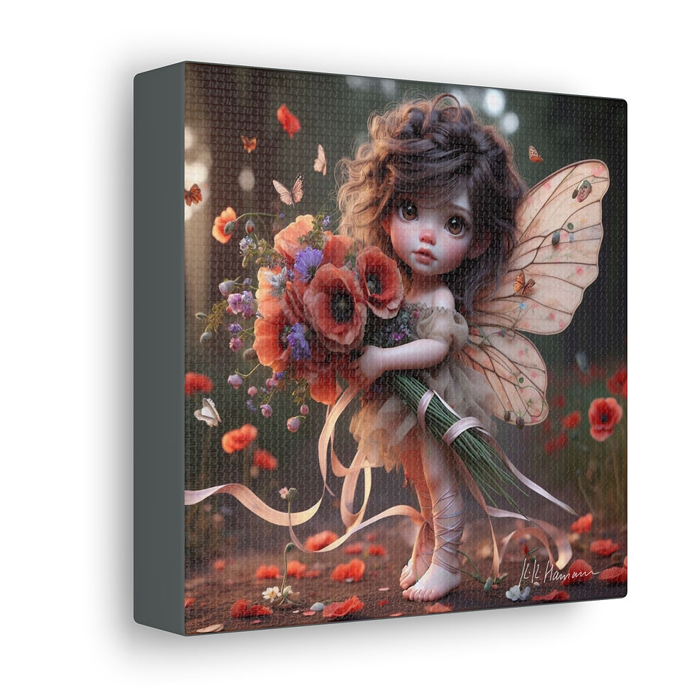 Thumbnail: Poppy 1 - Canvas Print - Gallery Style -  Flower Fairies