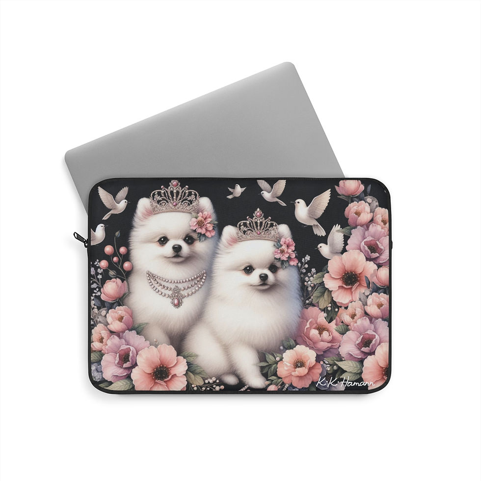 Thumbnail: Pomeranians "The Royals" Laptop Sleeve available in 3 sizes