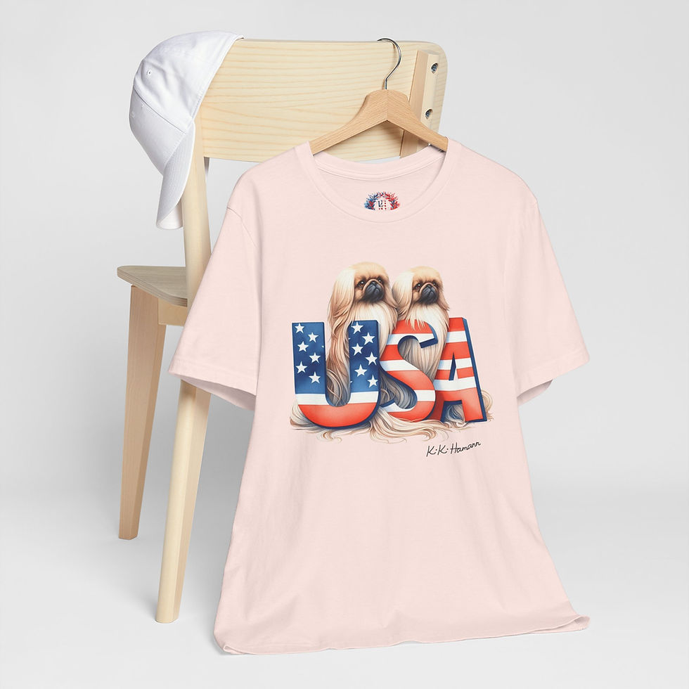 Thumbnail: Pekingese USA -"Boyfriend Tshirt  Style" Several Colors
