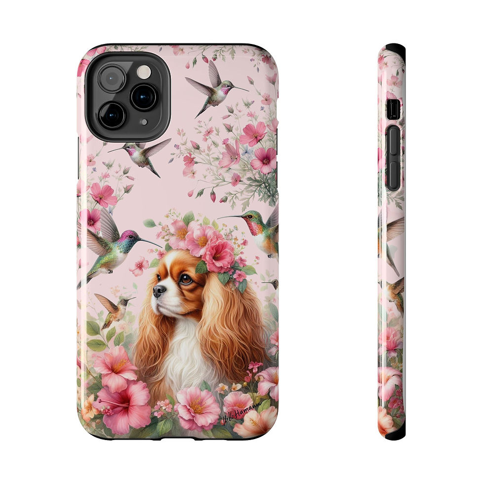 Thumbnail: Iphone Cavalier and Hummingbirds -  Phone - Tough  Cases